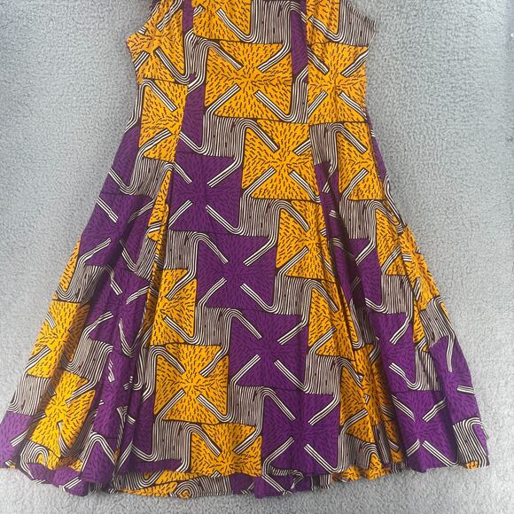 Mae Otti Flowy Flare Womens Dress Colorful 2XL Cotton Art Abstract - Picture 12 of 16